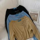 Asymmetrical Long-sleeve Safety Pin T-shirt