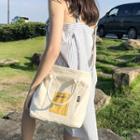 Lettering Color Panel Tote Bag
