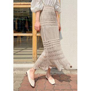 Crochet Knit Maxi Skirt