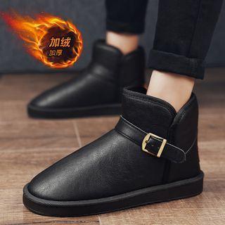 Belted Fleece-lined Snow Boots