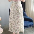 Floral Long A-line Skirt