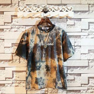 Letter Tie Dye Short-sleeve T-shirt
