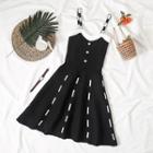 Sleeveless Striped Dress A-line Knit Dress