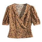 Leopard Print Short-sleeve Top