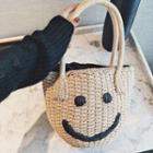 Smile Face Straw Handbag