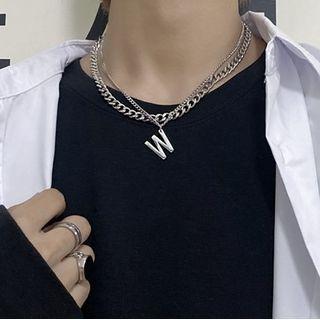 Alloy Letter W Pendant Layered Necklace As Shown In Figure - One Size