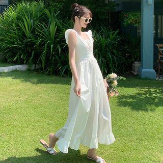 Cap-sleeve Midi Slit Sundress