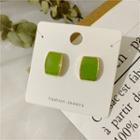 Rectangle Alloy Earring 298 - 1 Pair - S925 Stud Earring - Green - One Size