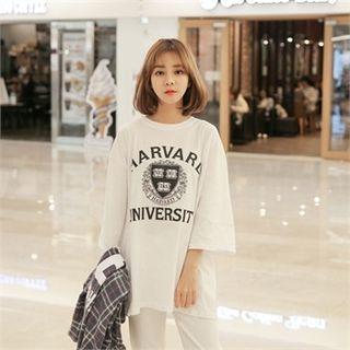 Drop Shoulder Lettering T-shirt