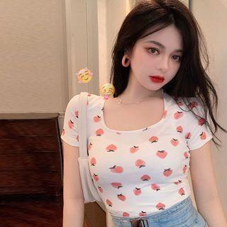 Short-sleeve Fruit Print Top