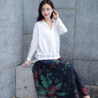 Set: Shirt + Floral Maxi Skirt