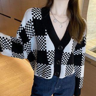 Plaid Cardigan Black & White - One Size