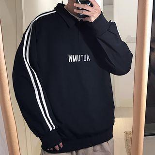 Lettering Polo Neck Sweatshirt