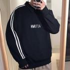 Lettering Polo Neck Sweatshirt