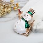 Christmas Embellished Snowman Brooch As Shown In Figure - One Size