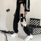Two-tone Pocket Detail Cropped Harem Pants