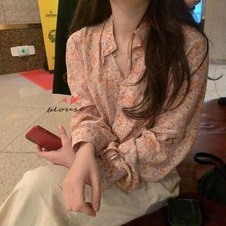 Long-sleeve Floral Shirt As Shown In Figure - One Size