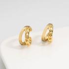 Layered Alloy Cuff Earring 1 Pair - Gold - One Size