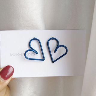 Heart Stud Earring 1 Pair - S925 Silver Needle - Stud Earrings - One Size