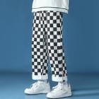 Checkerboard Straight Leg Pants