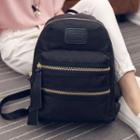 Faux Leather / Nylon Applique Backpack