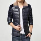 Faux Leather Down Jacket