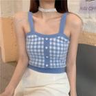 Fluffy Check Camisole Top