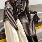 Striped Sweater / Sweater Dress / Hooded Knit Scarf / Set