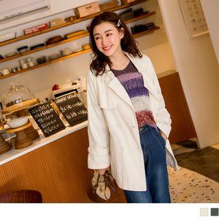 Tie-waist Double Breast Trench Jacket