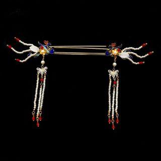 Phoenix & Faux Pearl Hair Stick / Set