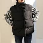 High-neck Zip-up Padded Vest