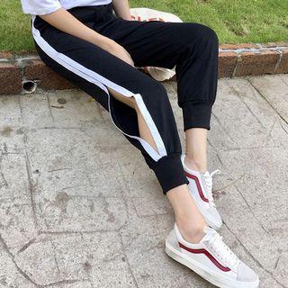 Contrast-trim Cutout Sweatpants