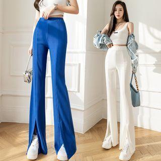 Slit-hem Bell-bottom Pants
