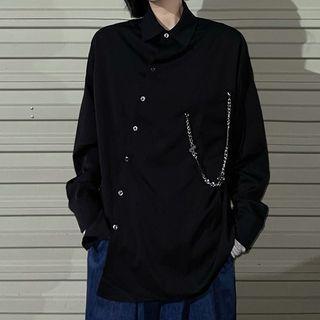 Asymmetrical Shirt Black - One Size
