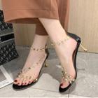 Studded Faux Leather High-heel Sandals
