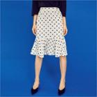 Band-waist Polka-dot Mermaid Skirt