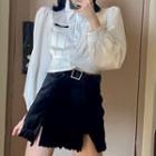 Applique Shirt / Mini A-line Skirt