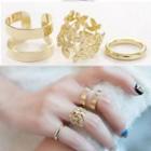 Set Of 3: Ring Set Of 3 - Gold - One Size