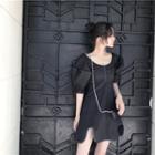 Puff-sleeve Slim-fit Dress