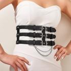 Chain Layered Belt Black & Silver - One Size