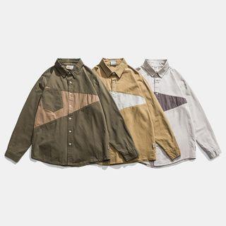 Long-sleeve Paneled Cargo Shirt