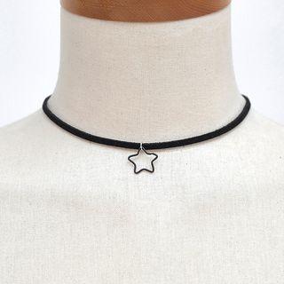 Star-charm Faux-suede Choker