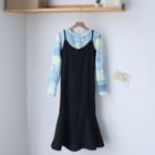 Tie Dye Long-sleeve T-shirt / Strappy Midi Dress