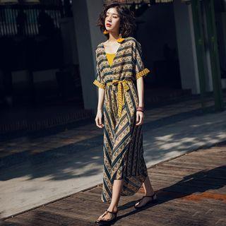 Printed Tie-waist Sundress