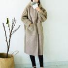 Fleece Hooded Coat As Shown In Figure - One Size
