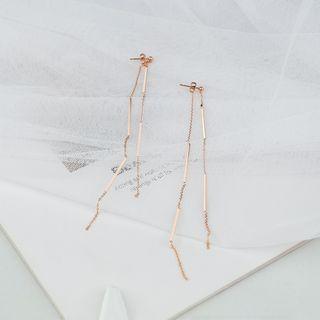 Stainless Steel Fringed Earring E9553 - 1 Pair - Gold - One Size