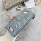 Embroidered Cat Canvas Long Wallet