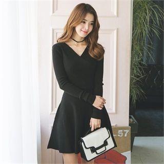 Wrap-front Fit-and-flare Dress