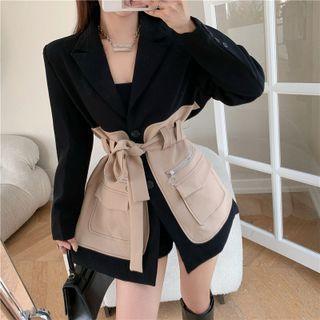 Paneled Gathered-waist Blazer