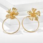 Flower Hoop Earring 9534 - 1 Pair - One Size
